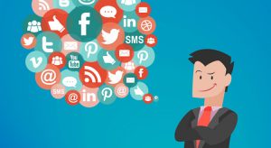 Social Influencer Blog picture showing an influencer and the logos of various social media companies.